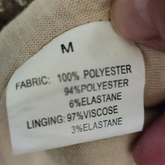 TFNC London Gold Sequined Mesh Cut Out Sides Mini Dress Size M - Picture 6 of 6